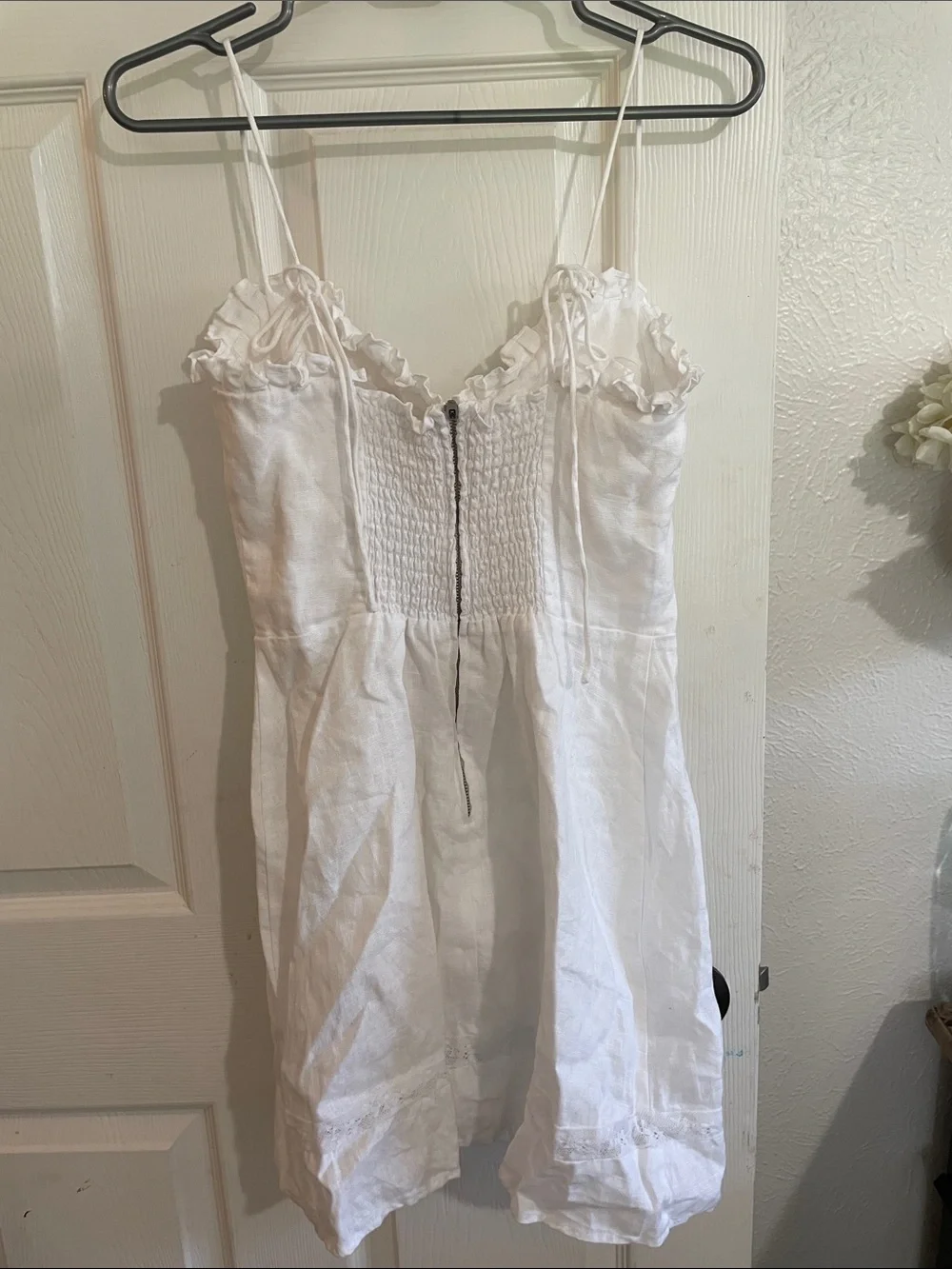 Reformation- Andie Linen White Slip Dress - Picture 4 of 10